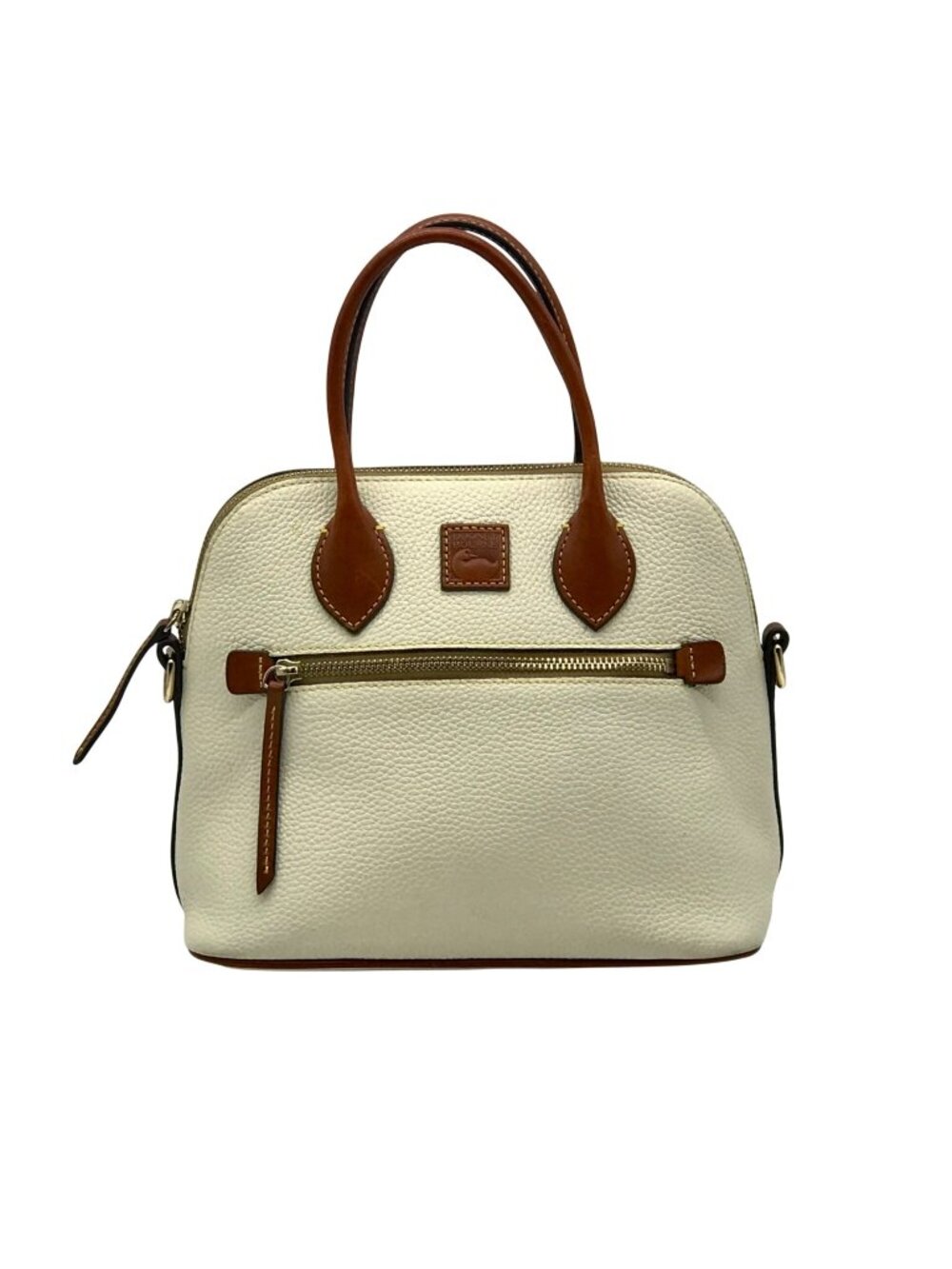 Dooney & Bourke Cream Pebbled Leather Dome Satchel